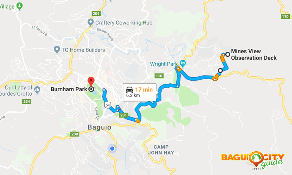 Baguio City Tourist Map