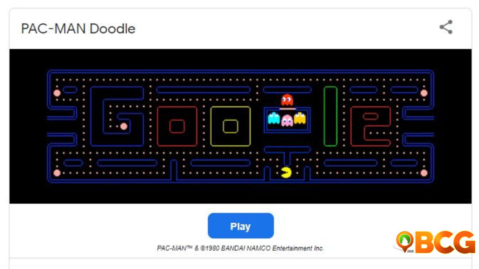 Pacman Google Search Game