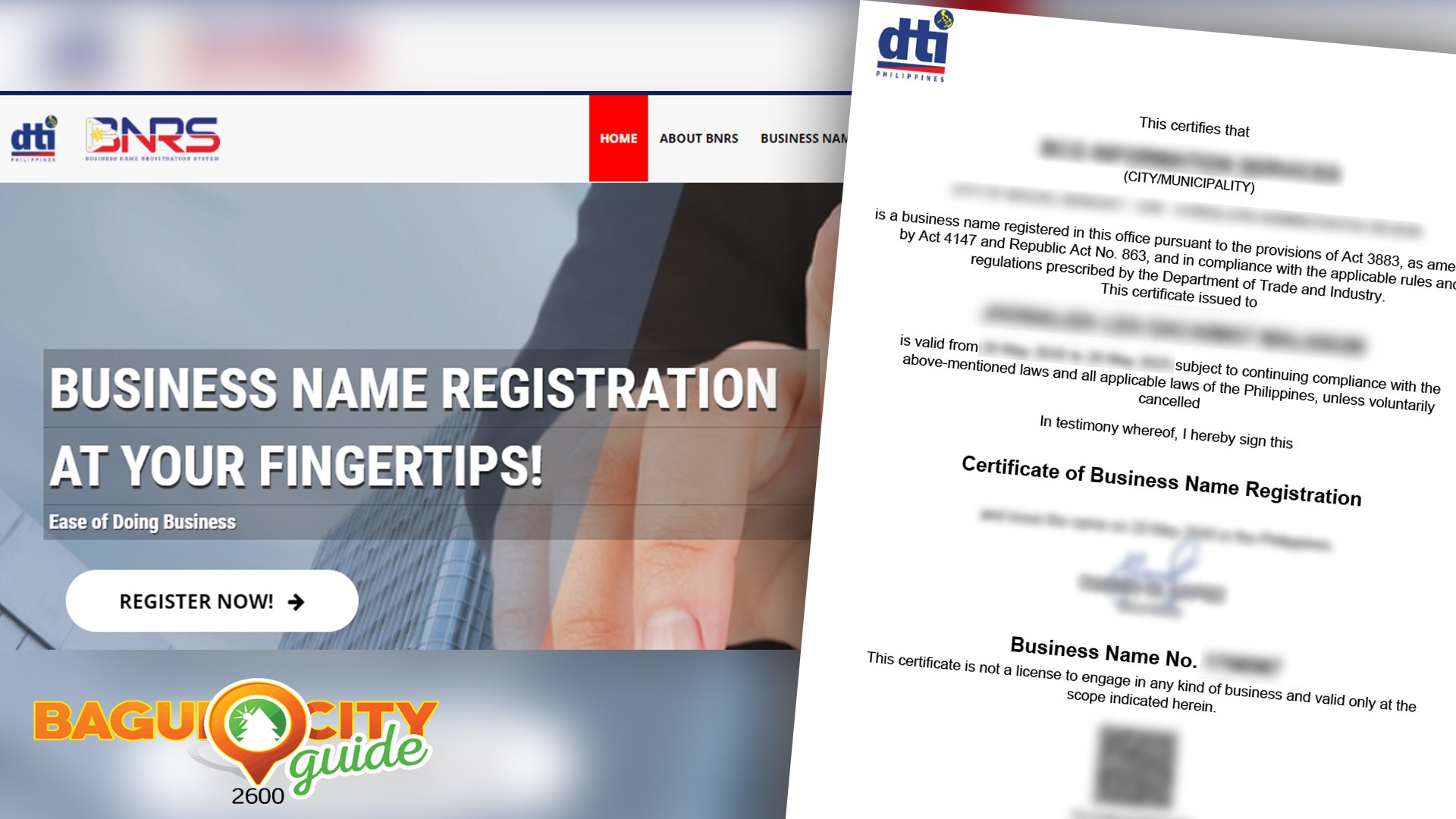 how to find business name registration number