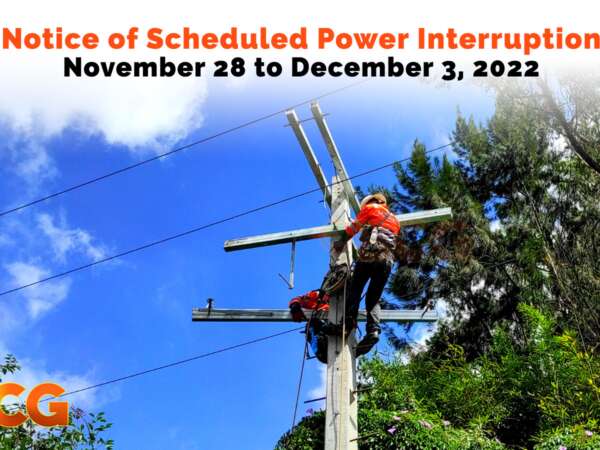 BENECO power interruption November 28-December 3, 2022