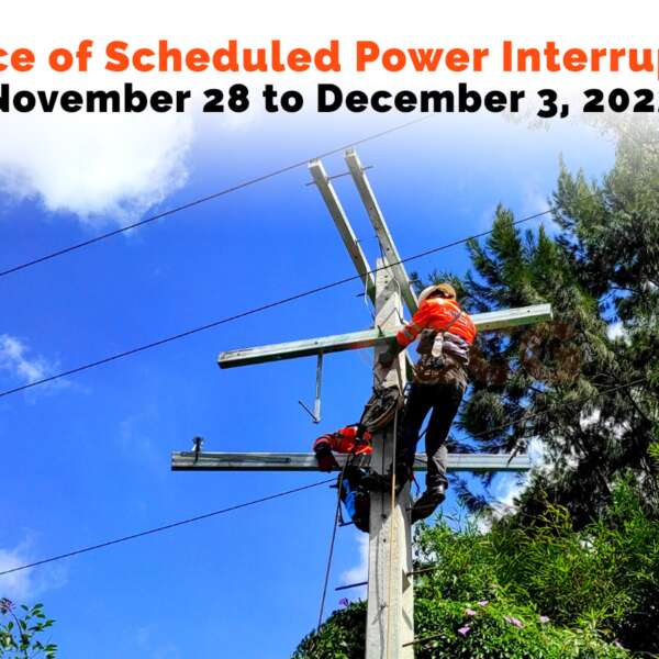 BENECO power interruption November 28-December 3, 2022