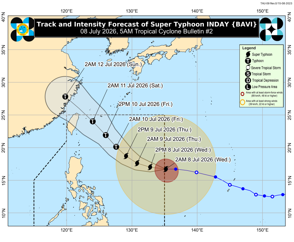 Super Typhoon Inday approaches Northern Luzon, prompting Signal No. 1 warnings in affected areas.