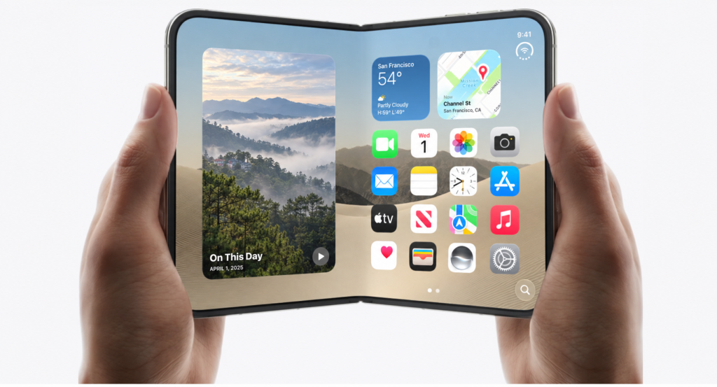 Apple's first foldable iPhone showcasing innovative design and features unveiled at the September 2026 event.